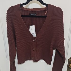 NWT Stradivarius Chocolate Cardigan